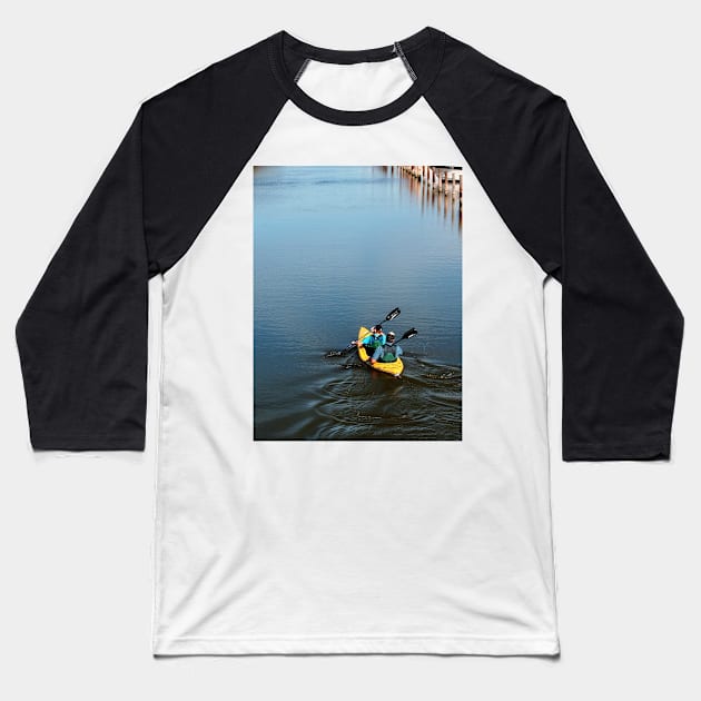 Kayaking Baseball T-Shirt by EileenMcVey